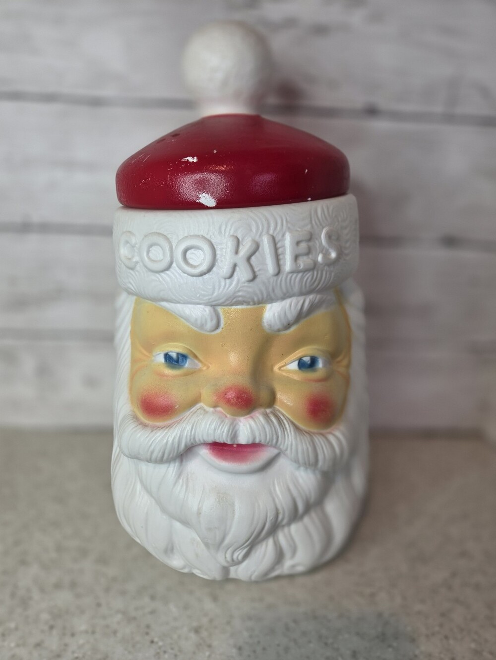Vintage Empire Santa Cookie Jar Blow Mold Mould Plastic Christmas Golf 12"